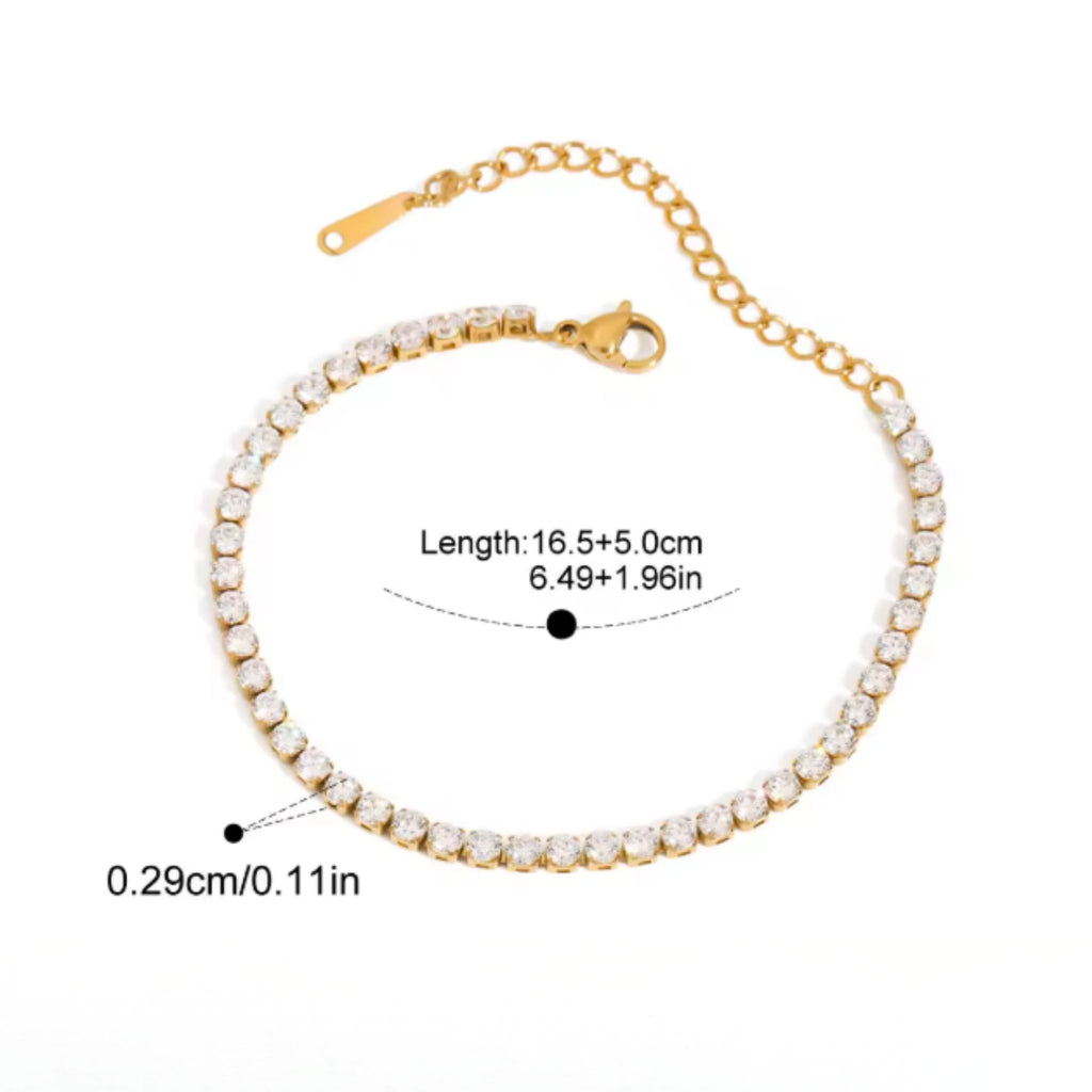 ÉCLATINE Chic Tennis Bracelets | 4-Piece Lightweight Set