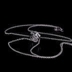 ÉCLATINE 10K Solid White Gold Classic Halo Necklace | 6.5mm