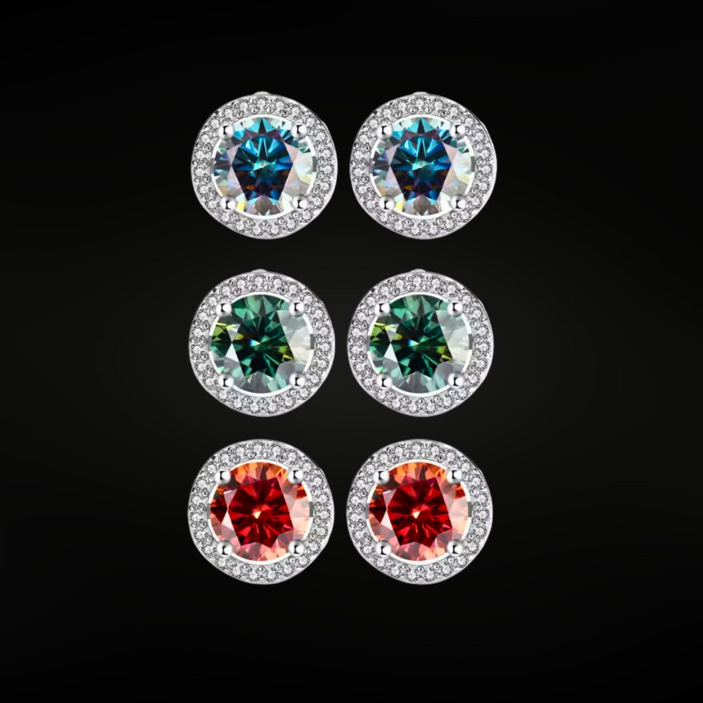 + NEW COLORS | ÉCLATINE | Prism Halo Stud Earrings (1ct, 2ct)