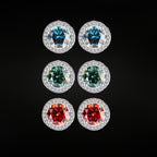 + NEW COLORS | ÉCLATINE | Prism Halo Stud Earrings (1ct, 2ct)