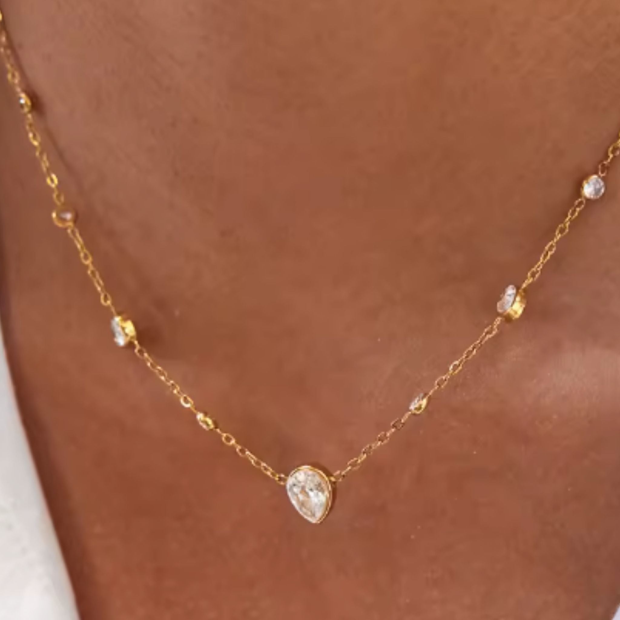 ÉCLATINE Everyday CZ Drop Necklace