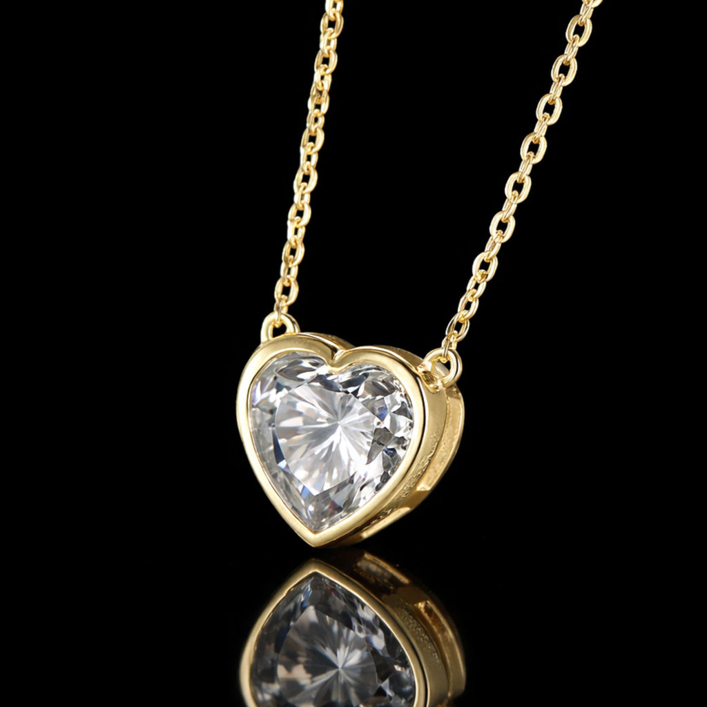 ÉCLATINE Heart Bezel Necklace | 8x8mm (approx. 2ct)