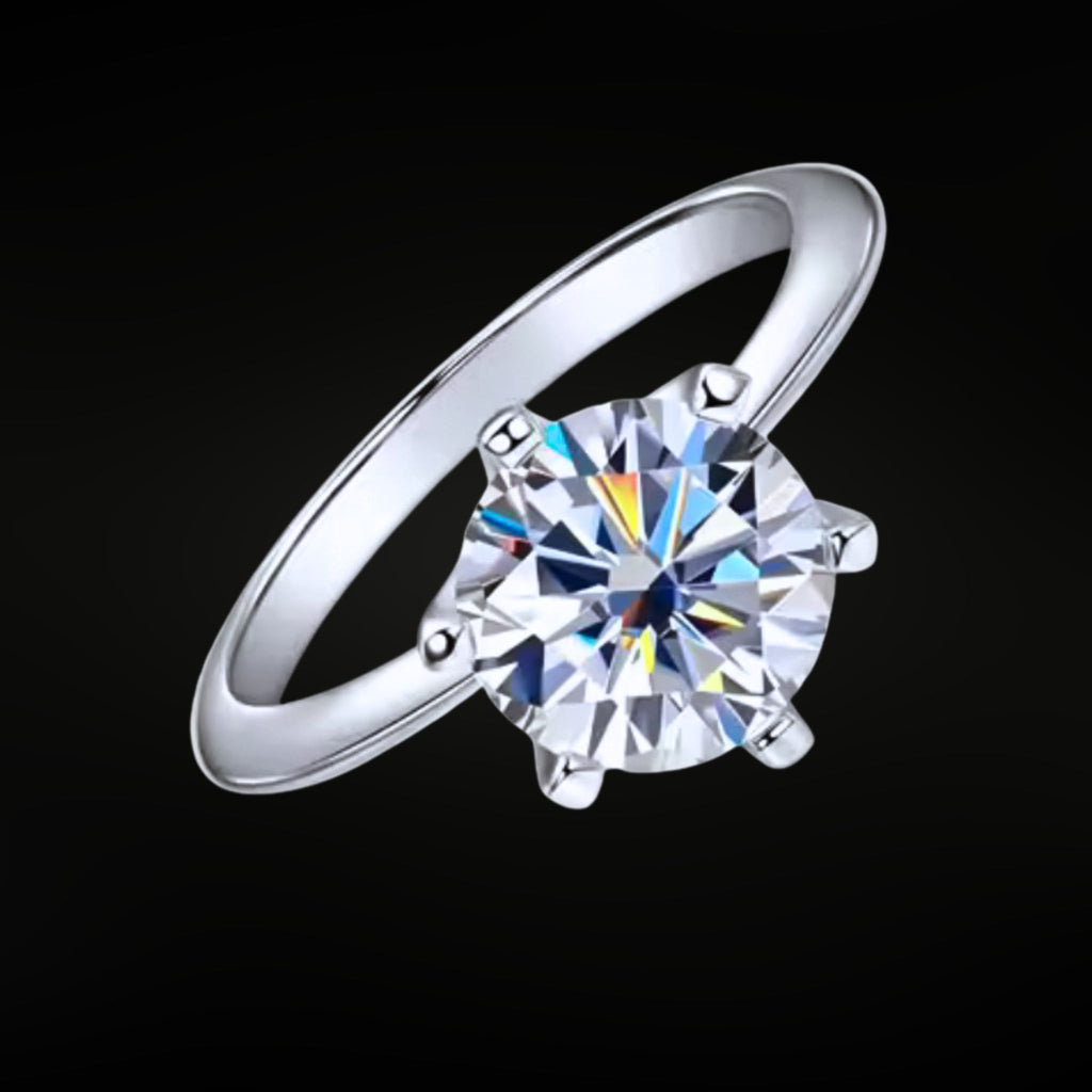 ÉCLATINE Will You Marry Me Classic 3.0ct Moissanite Solitaire Engagement Ring (925 Silver)