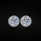 ÉCLATINE 1.0CT Halo Moissanite Stud Earrings