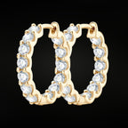 🎁Grand Opening Special | ÉCLATINE Inside-Out Moissanite Hoop Earrings (925 Sterling Silver · White/Yellow Gold Plated)
