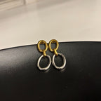 Two-Tone Oval Link Earrings