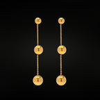 ÉCLATINE Time Square Ball Drop 18K Gold Plated  Earrings (Waterproof · Hypoallergenic)