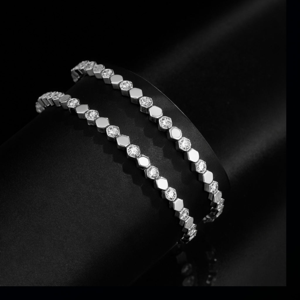 ÉCLATINE Hexa Bezel Tennis Bracelet