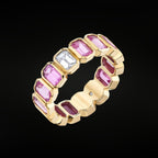 ÉCLATINE Micro Pavé Pink Ruby Eternity Band