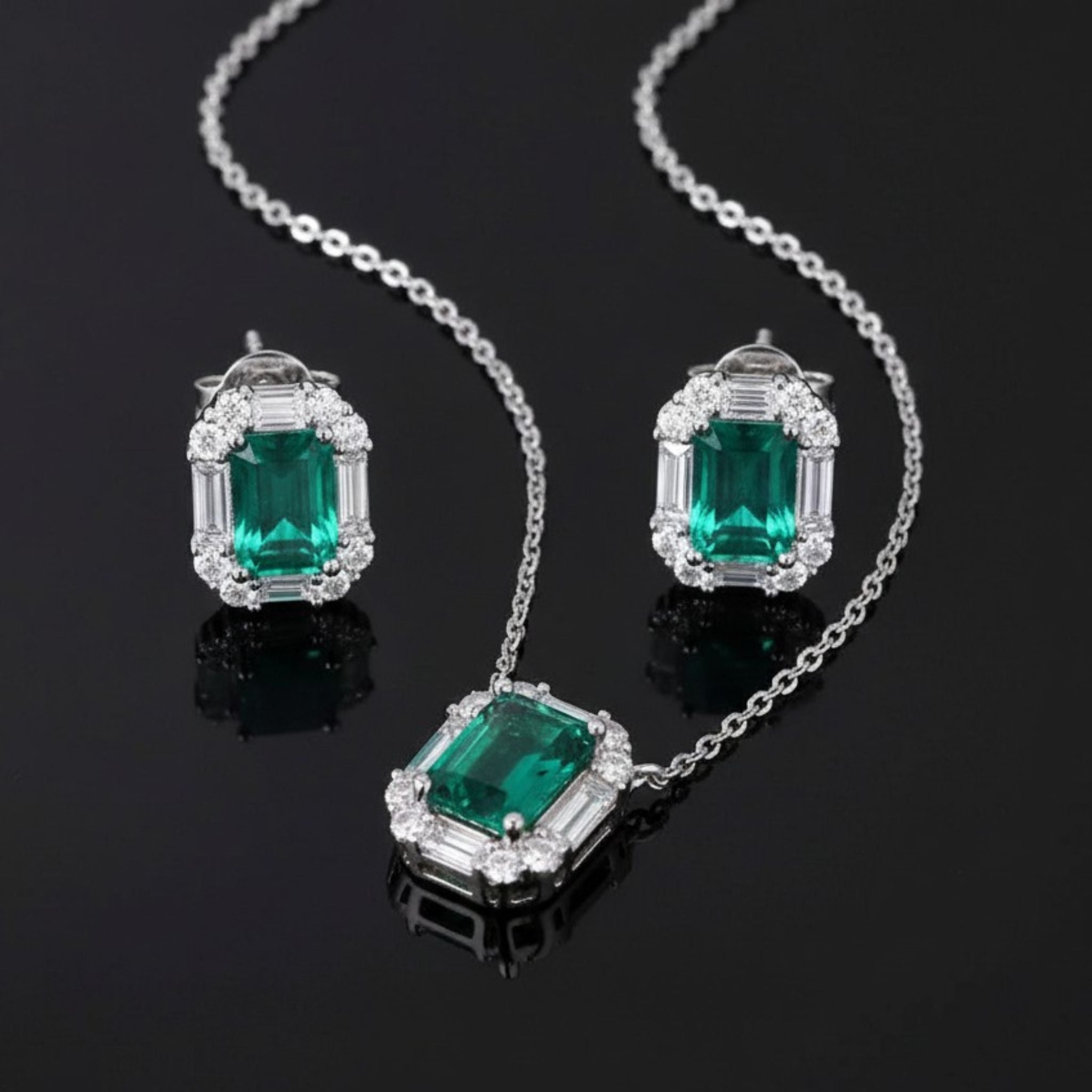 ÉCLATINE The Royal Green Set | Necklace, Earrings