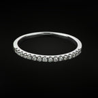 Moissanite pavé wedding band in 925 sterling silver