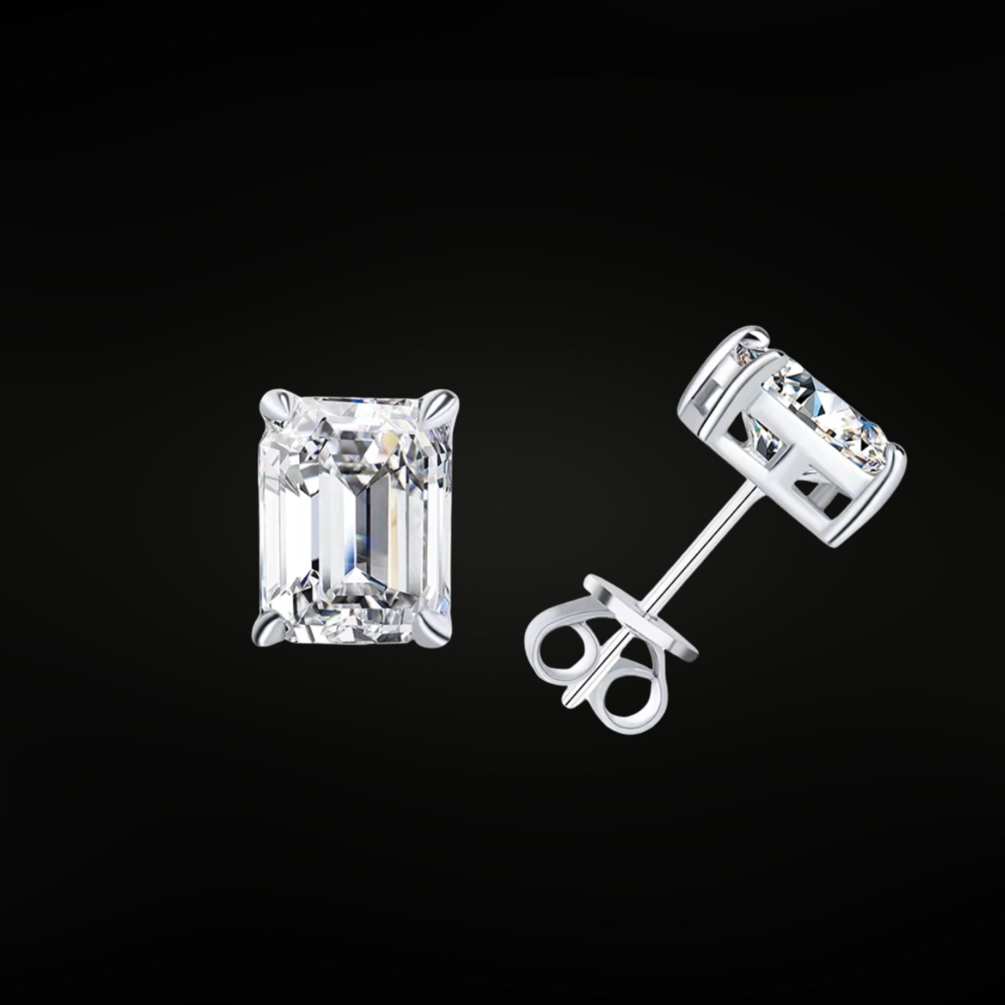 ÉCLATINE Classic Emerald Cut | Studs Earrings (5×7mm / 6×8mm)
