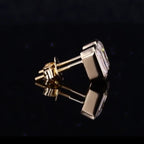 ÉCLATINE | 14K Solid Yellow Gold Classic Bezel Emerald Cut Stud Earrings (5×7mm)