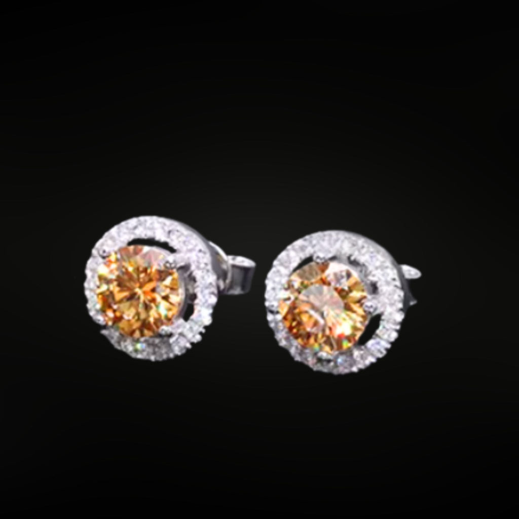 + NEW COLORS | ÉCLATINE | Prism Halo Stud Earrings (1ct, 2ct)