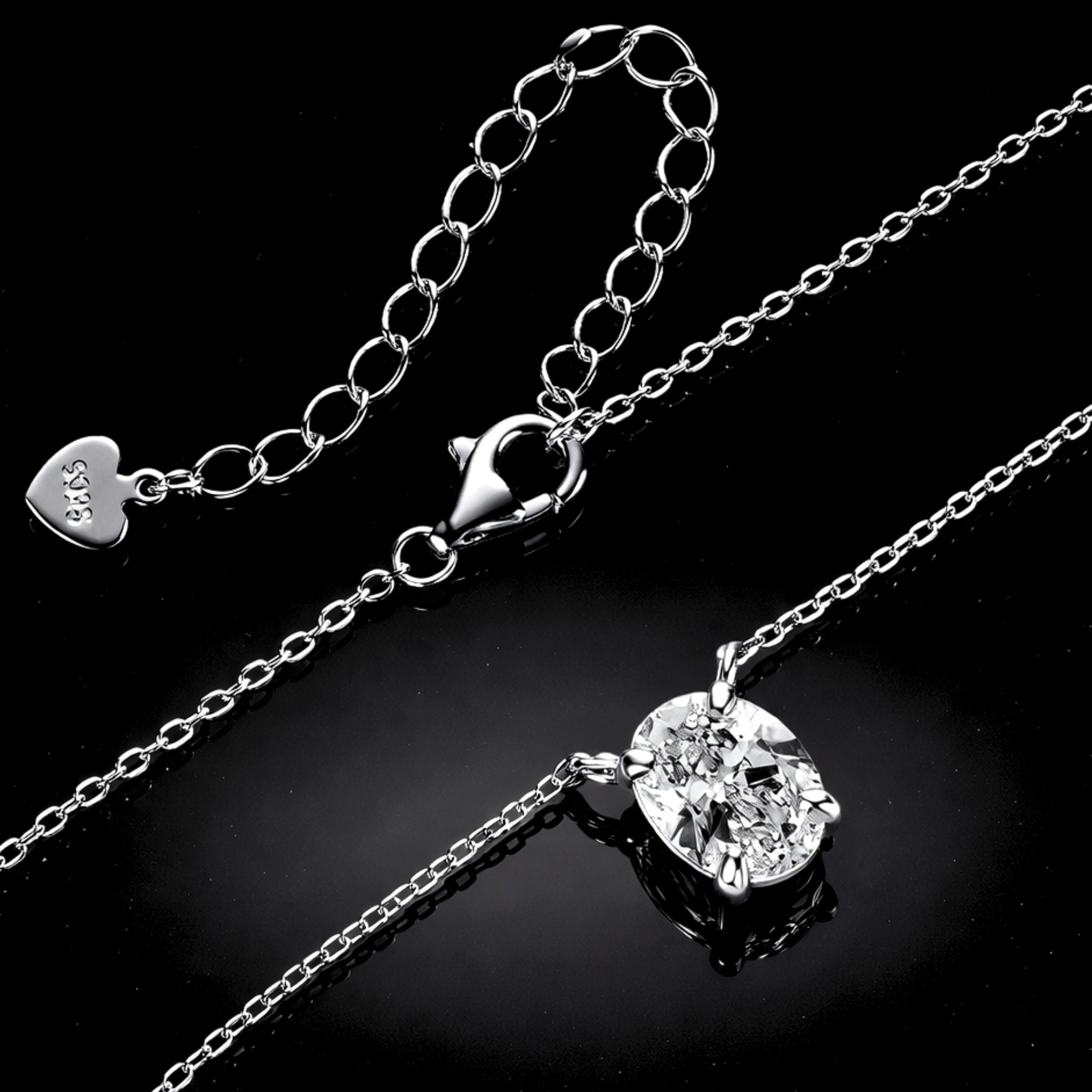 ÉCLATINE Classic Oval Cut Necklace | 7x9mm(approx. 2ct)