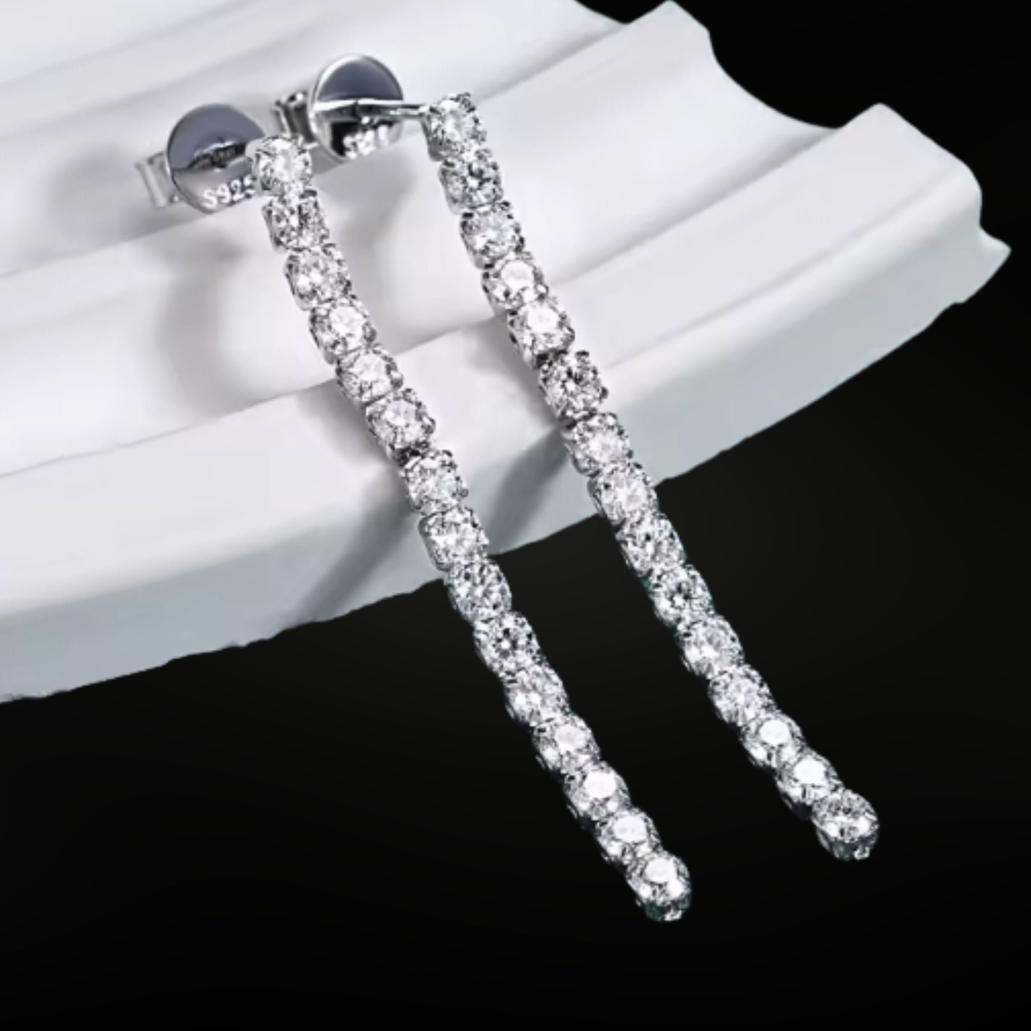 ÉCLATINE  1.80ct Moissanite 40mm Drop Earrings