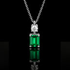 ✦ÉCLATINE Made |Emerald-Cut Lab Emerald Necklace & Earring Set