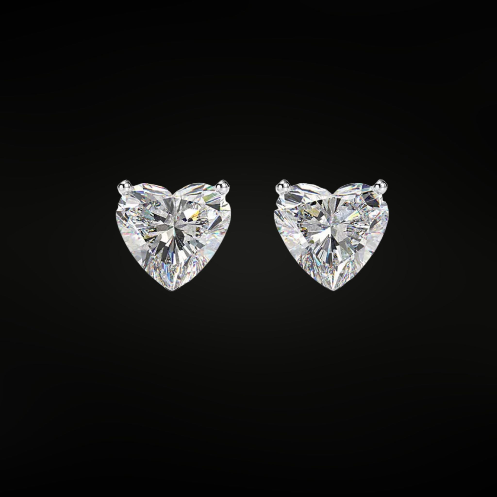 ÉCLATINE Classic Heart Stud Earrings | 6.5mm / 8mm