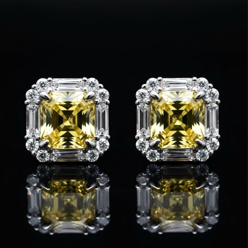 ÉCLATINE Made | Cushion Cut Color Gem Stud Earrings (2ct Each)