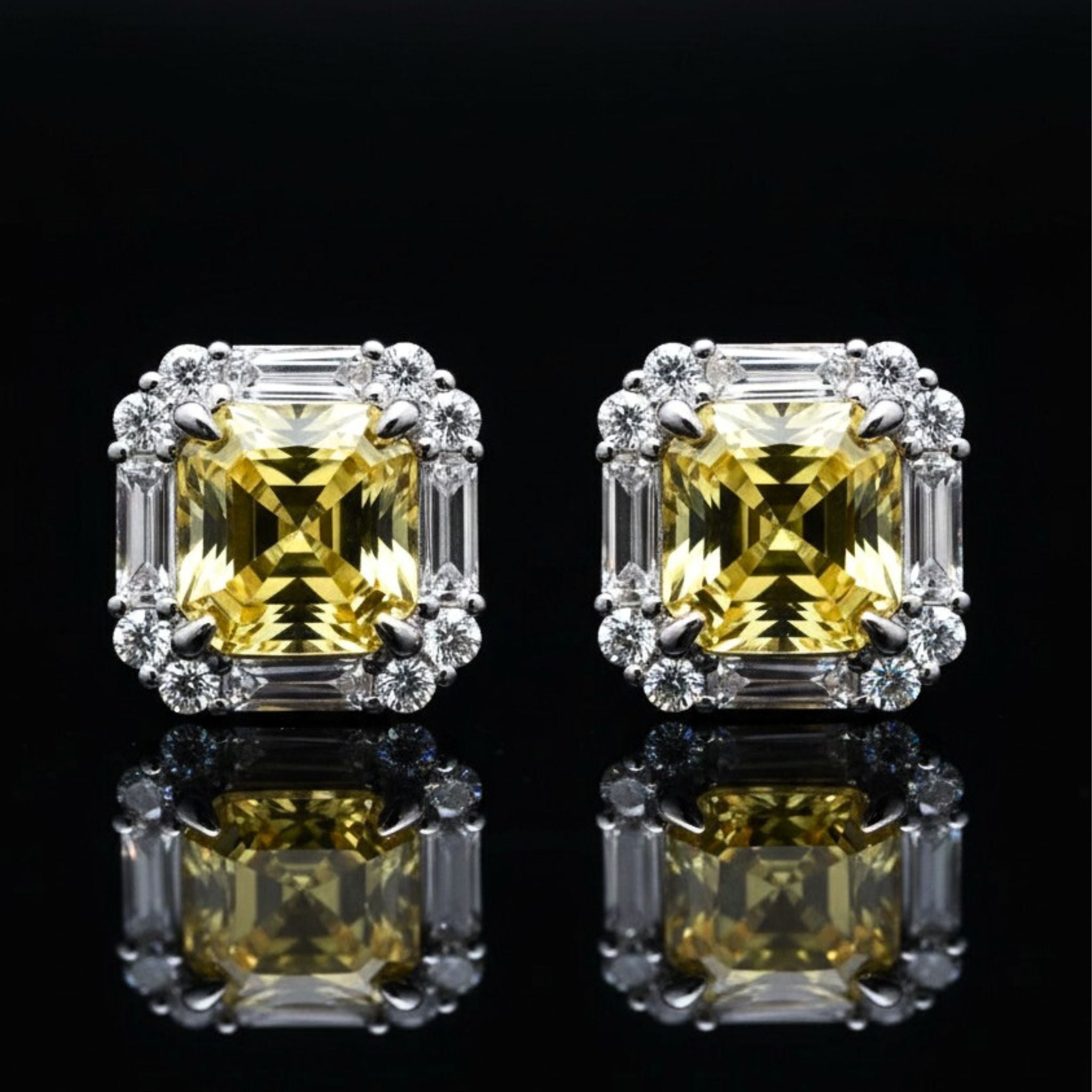 ÉCLATINE Made | Cushion Cut Color Gem Stud Earrings (2ct Each)
