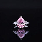 ÉCLATINE | 14K Solid White Gold Color Gem Ring – Pink Aurora 2ct Moissanite