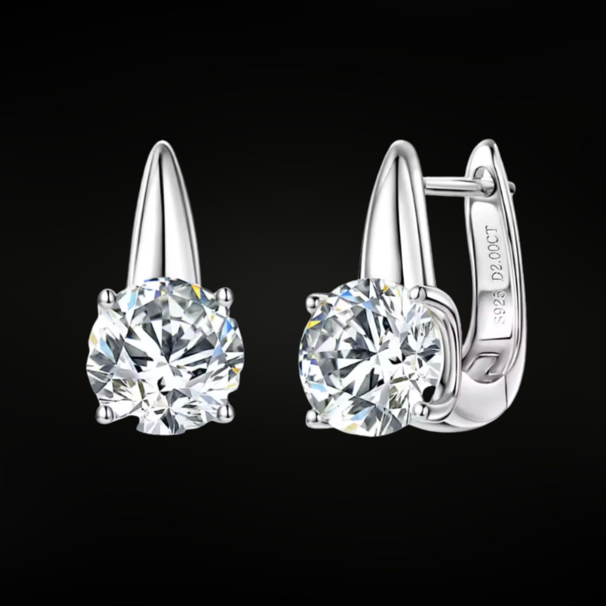 ÉCLATINE Luxe 2ct Moissanite Sparkle Earrings