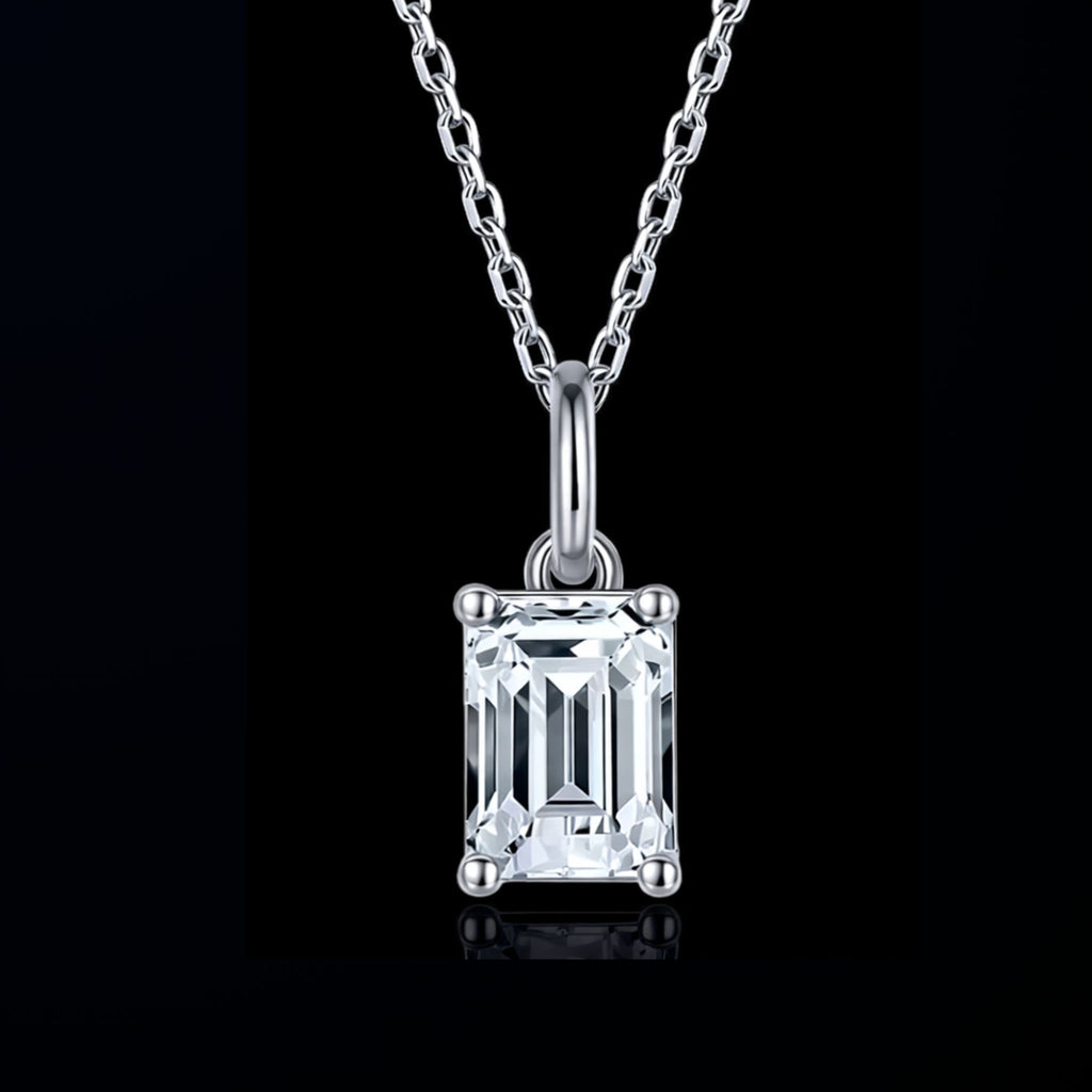 ÉCLATINE Classic Emerald Cut Necklace | 5x7mm(approx. 1ct)