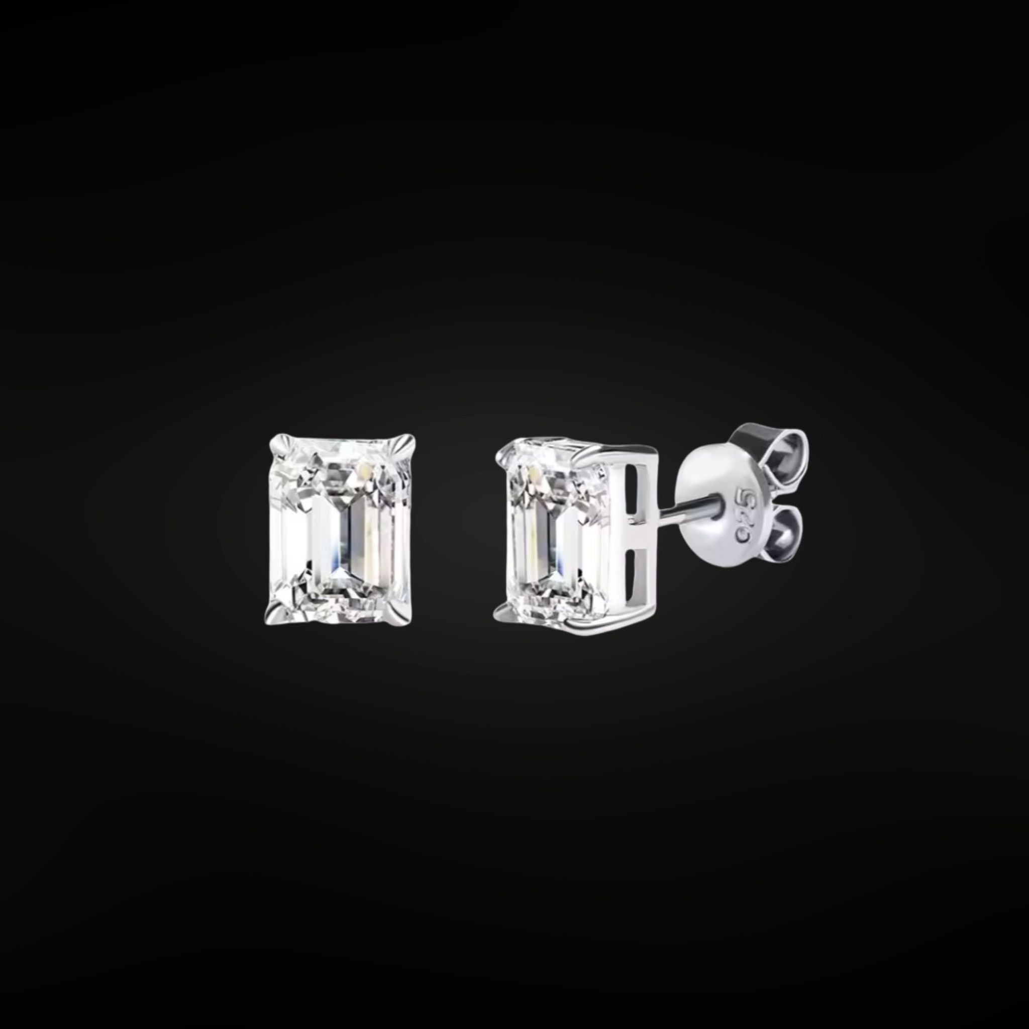 ÉCLATINE Classic Emerald Cut | Studs Earrings (5×7mm / 6×8mm)
