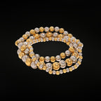 ÉCLATINE NYC Gold & Silver Beaded Bracelet Set (Elastic · 3 Sizes)