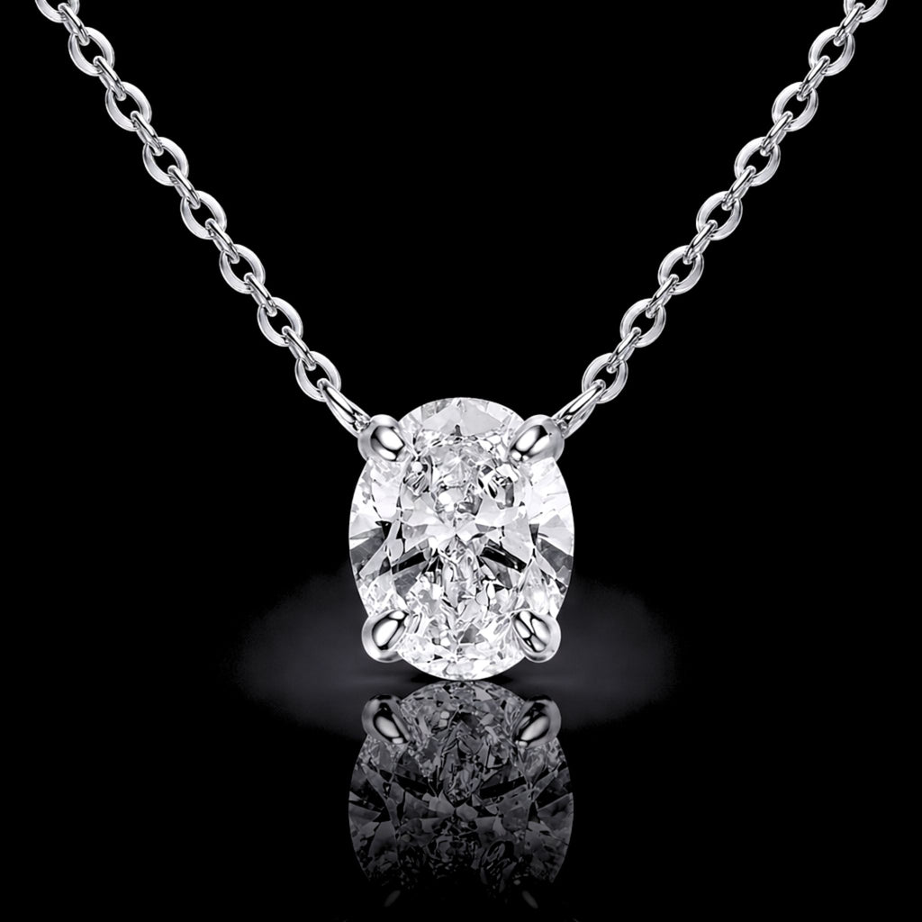 ÉCLATINE Classic Oval Cut Necklace | 7x9mm(approx. 2ct)