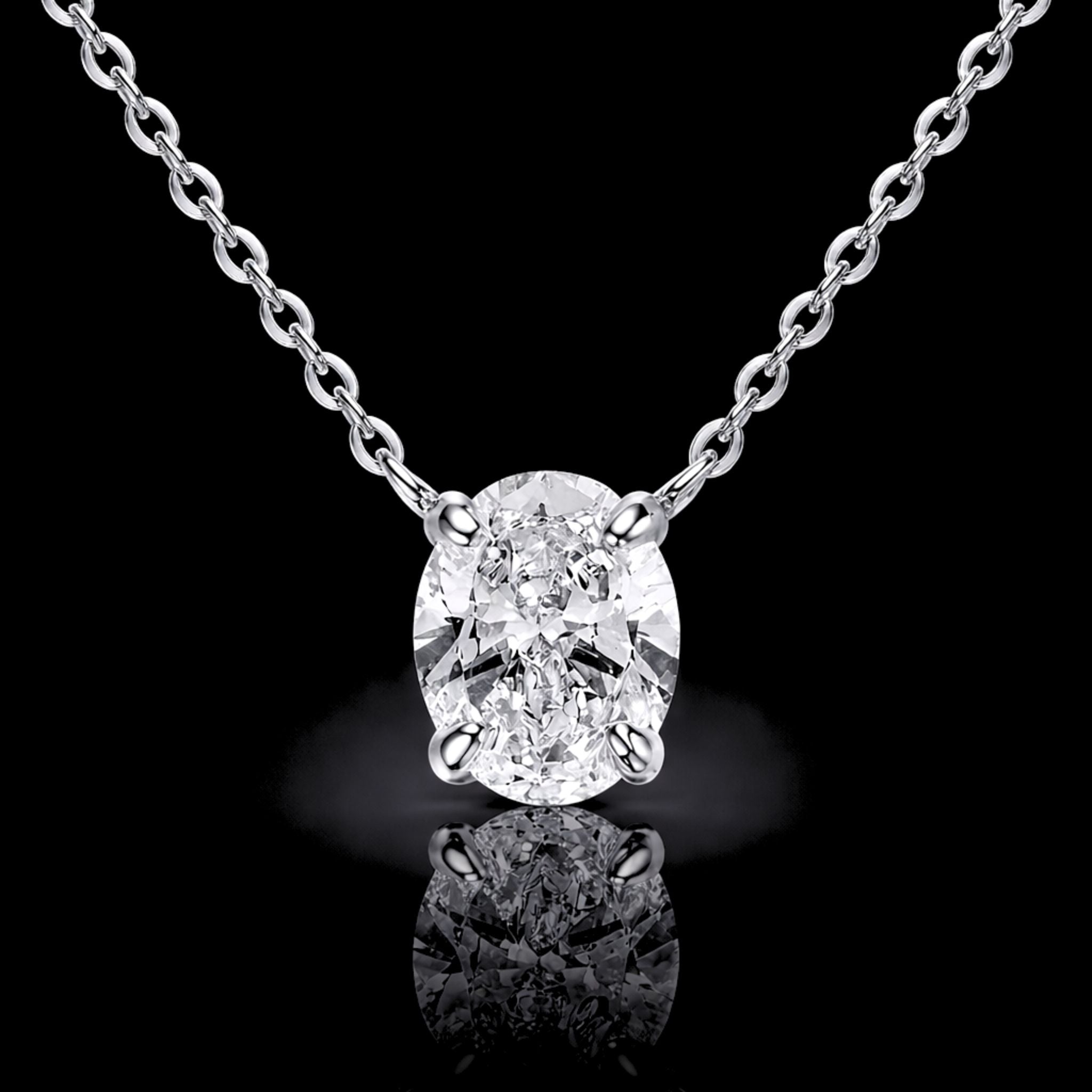 ÉCLATINE Classic Oval Cut Necklace | 7x9mm(approx. 2ct)