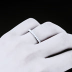 ÉCLATINE Half Pavé Moissanite Wedding Band (925 Silver)