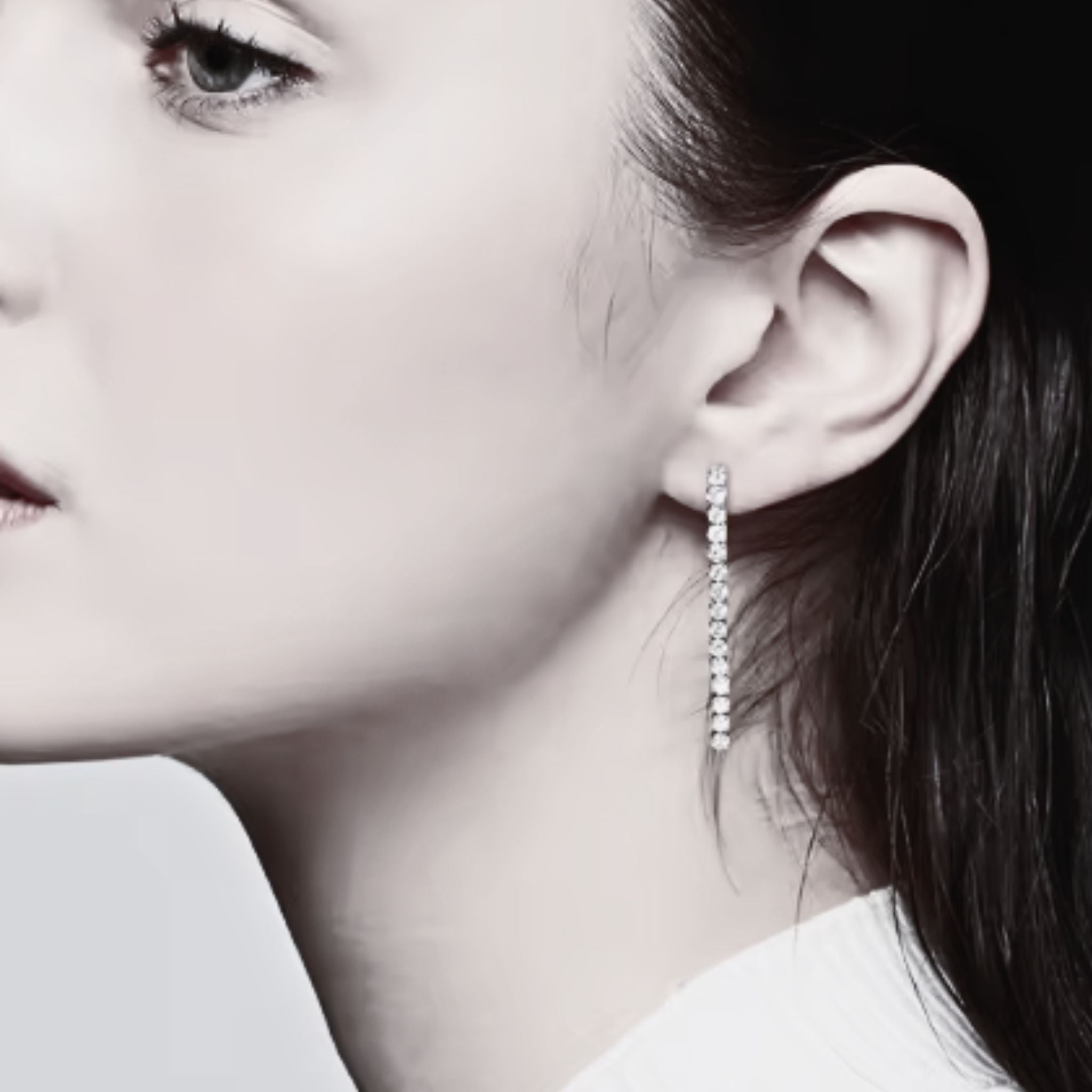 ÉCLATINE  1.80ct Moissanite 40mm Drop Earrings