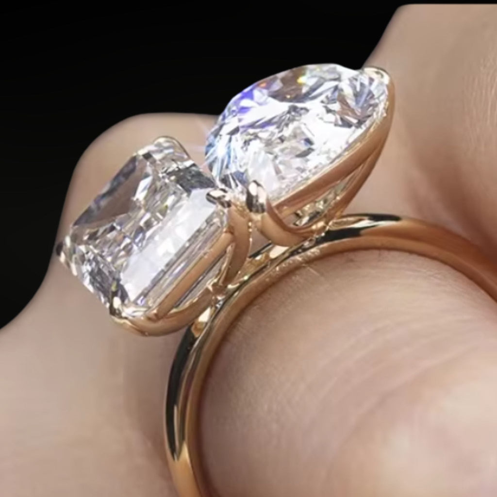 ÉCLATINE Toi et Moi Ring | 2.0ct + 2.0ct