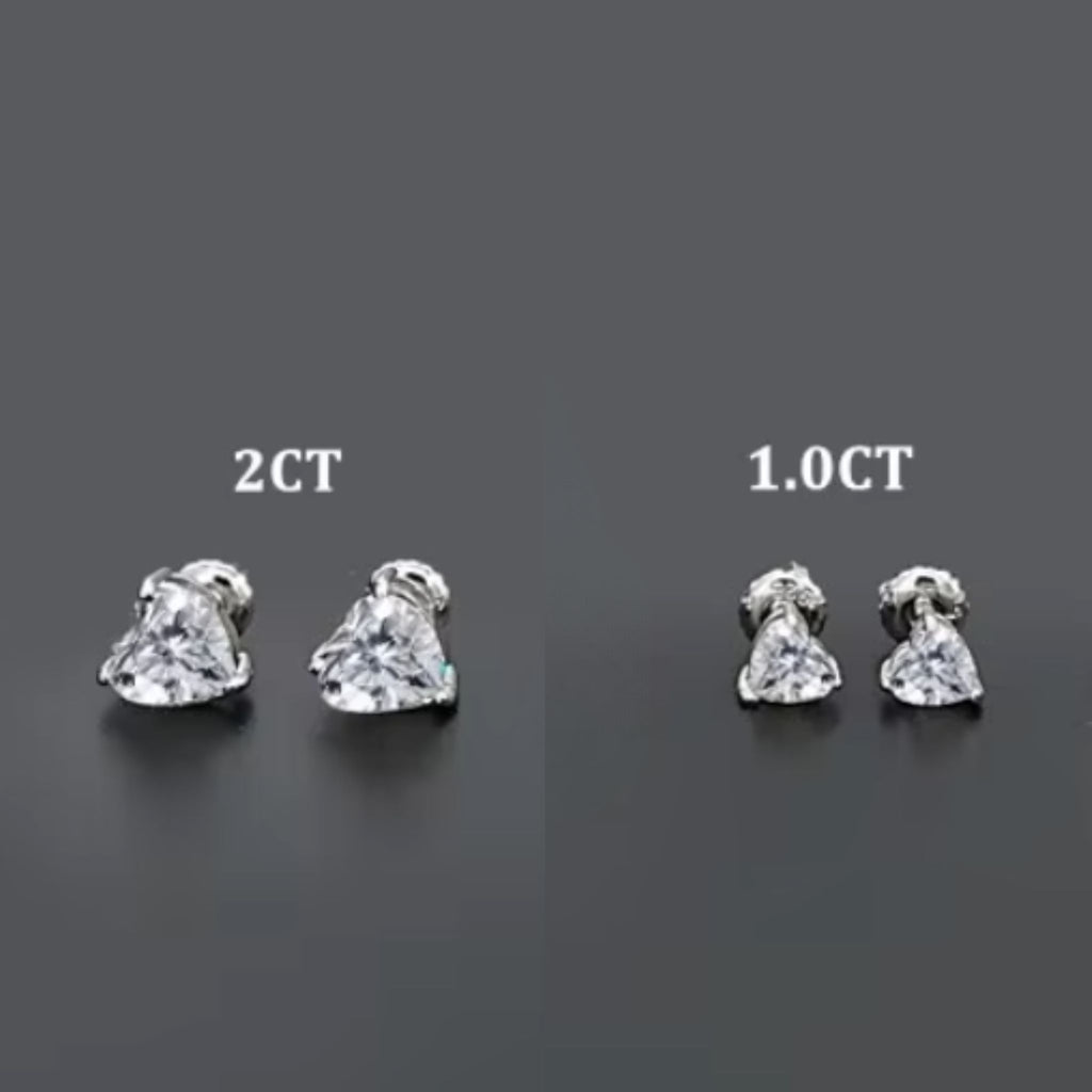 ÉCLATINE Classic Heart Stud Earrings | 6.5mm / 8mm