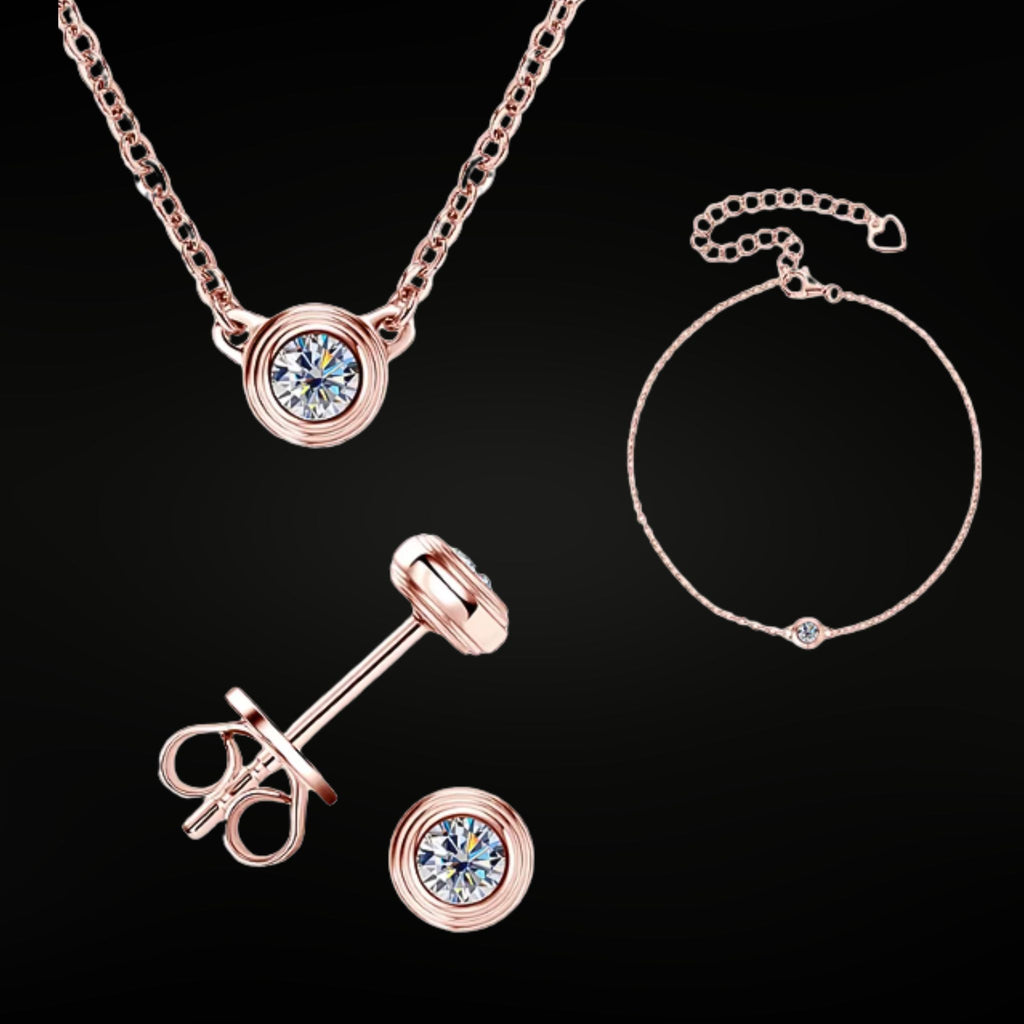 Moissanite 3-Piece Jewelry Set in 925 Sterling Silver