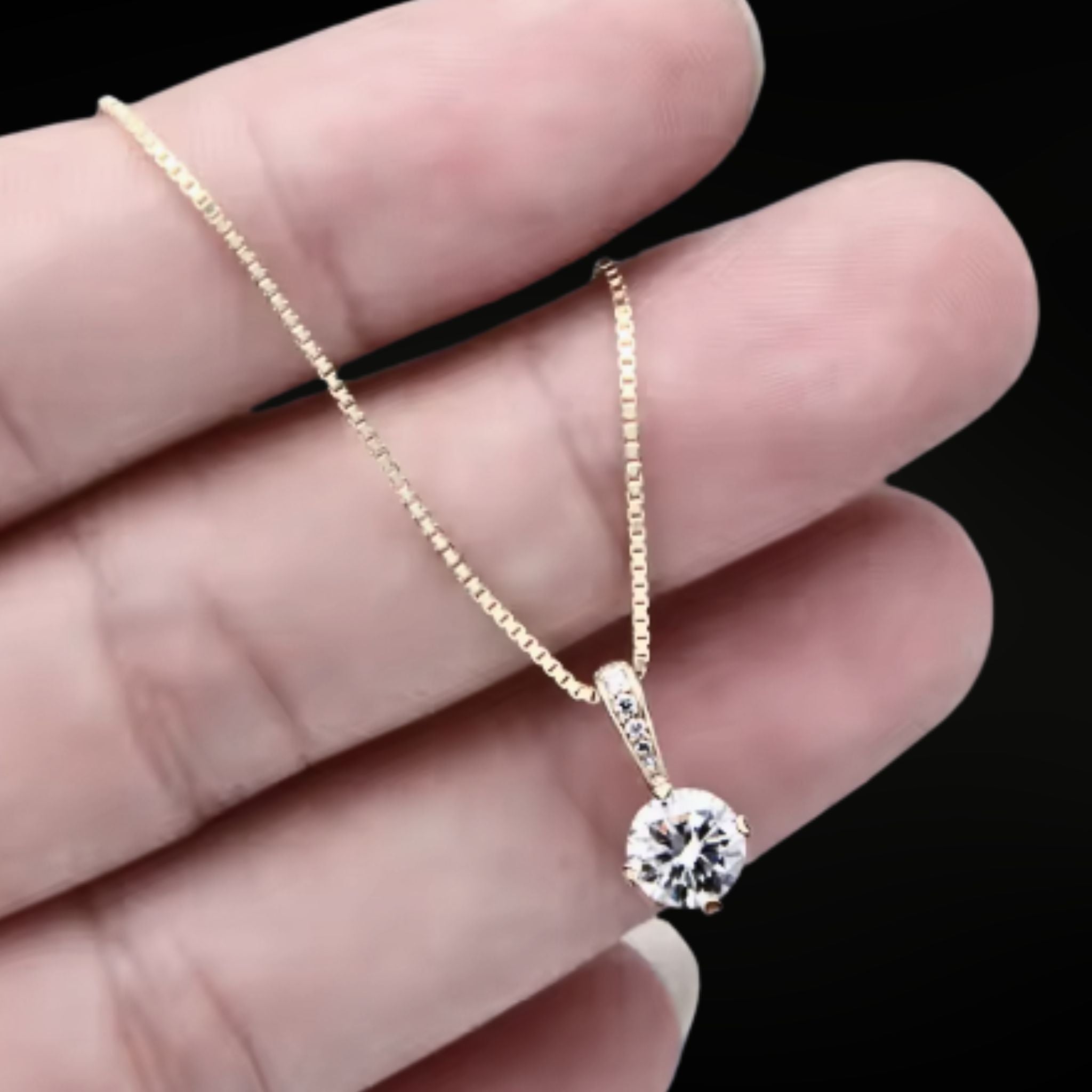 ÉCLATINE Box Chain 2 ct Moissanite Necklace
