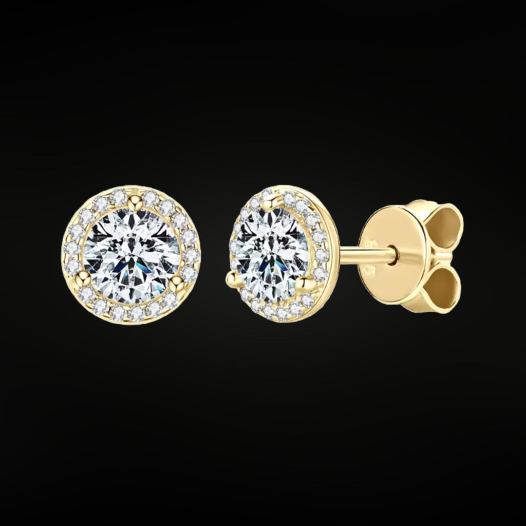 ÉCLATINE 2.0CT Halo Moissanite Stud Earrings