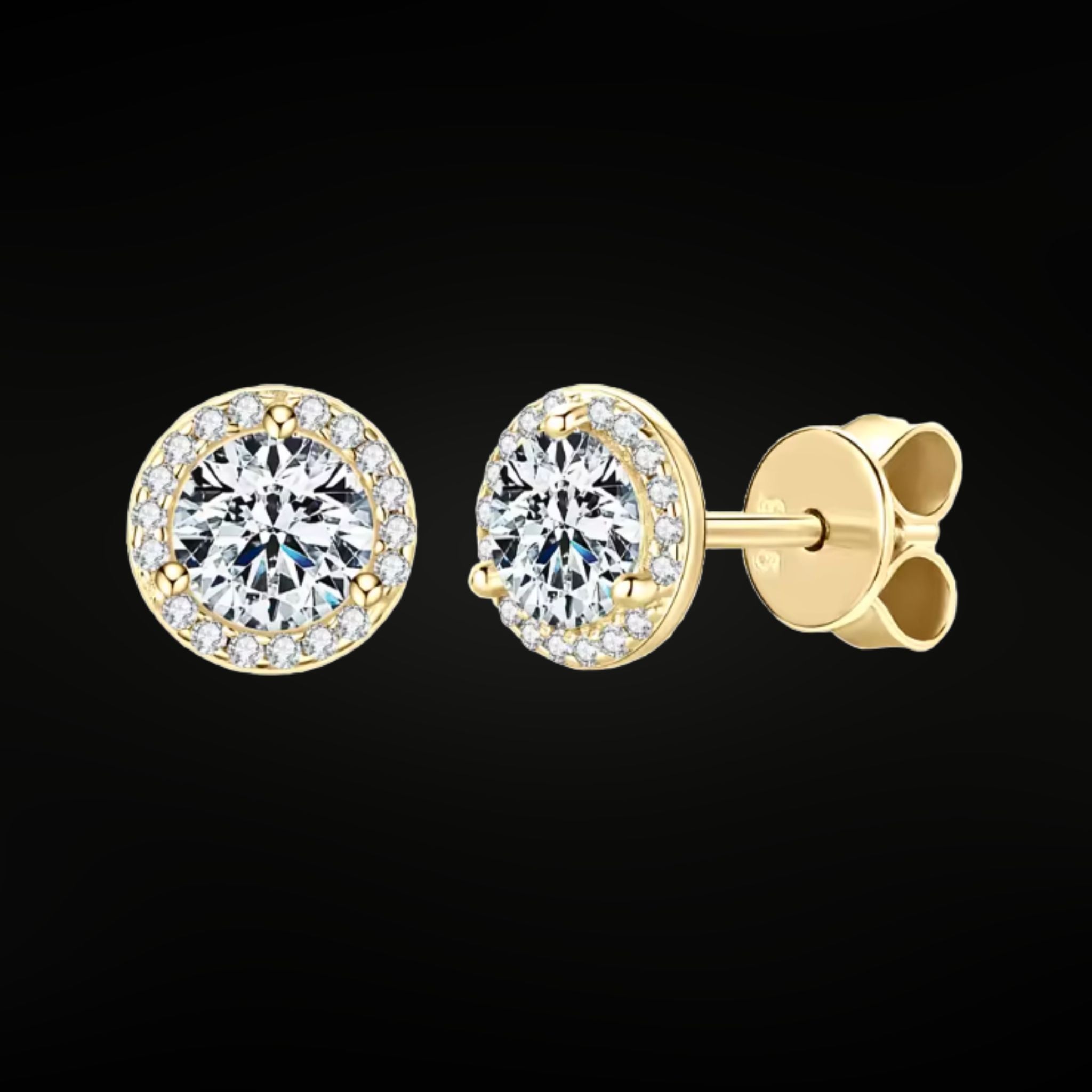 ÉCLATINE 2.0CT Halo Moissanite Stud Earrings