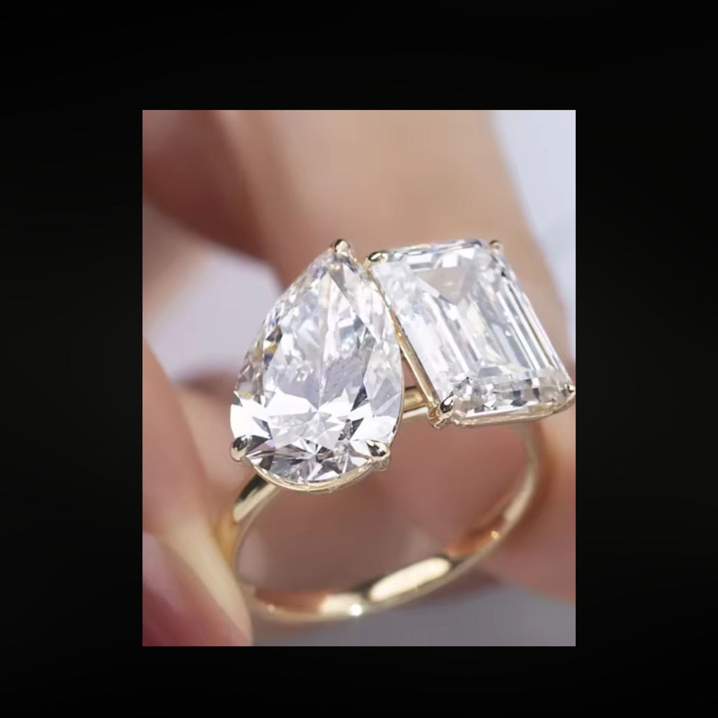 ÉCLATINE Toi et Moi Ring | 2.0ct + 2.0ct