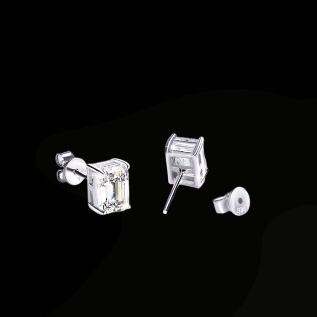 ÉCLATINE Classic Emerald Cut | Studs Earrings (5×7mm / 6×8mm)
