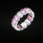 ÉCLATINE Micro Pavé Pink Ruby Eternity Band