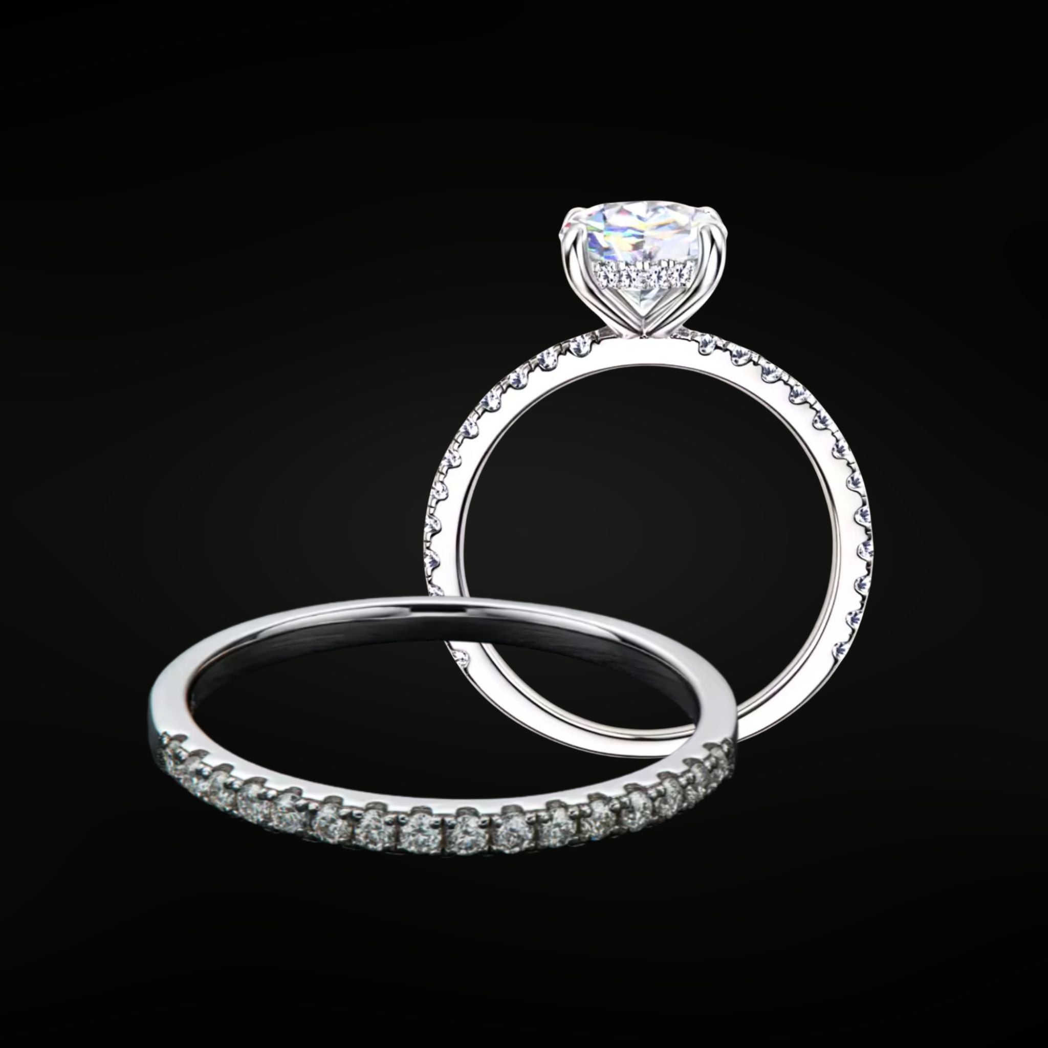 ÉCLATINE Duo: Solitare & Pavé Band