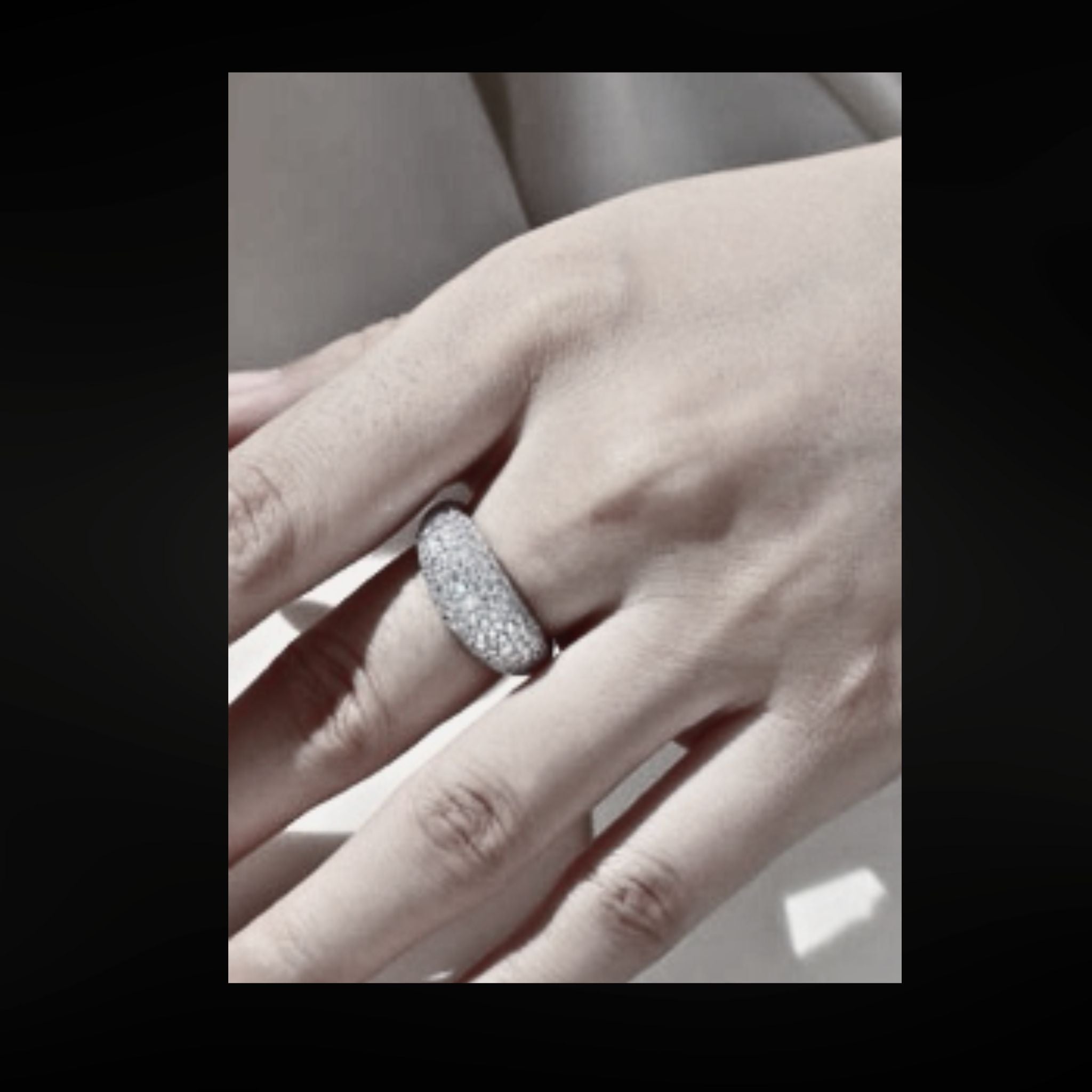 *Now Available in Gold -  ÉCLATINE Luxe Pavé Dome Moissanite Ring | Statement Sparkle