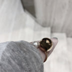 ÉCLATINE 18K Gold Plated Open Ring – Gold Ball & Pearl Duo