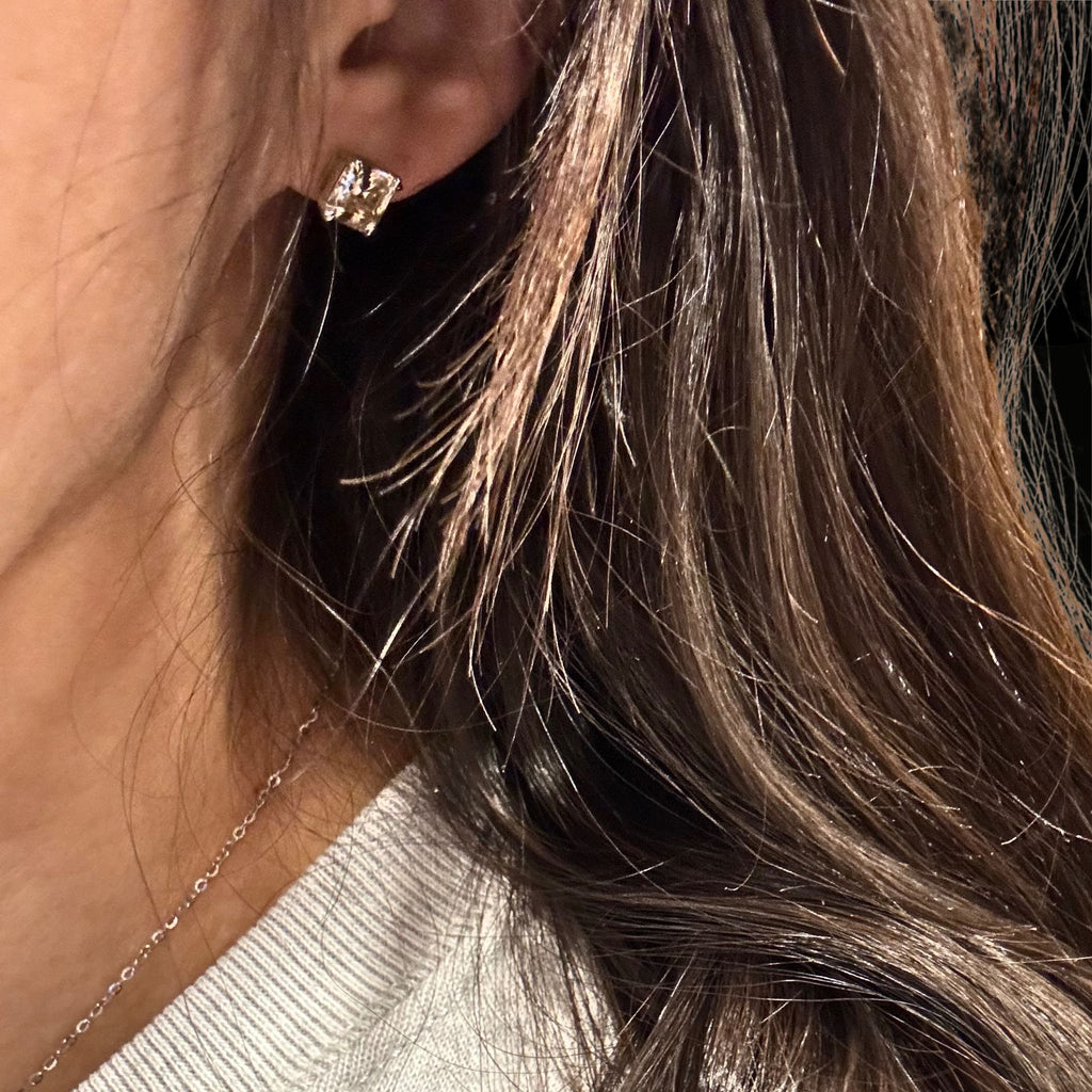 ÉCLATINE Classic Asscher Cut Stud Earrings (approx. 2ct Each)