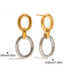 Two-Tone Oval Link Earrings