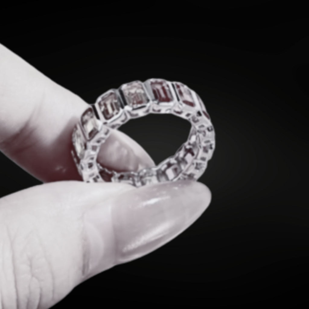 ÉCLATINE Micro Pavé Pink Ruby Eternity Band