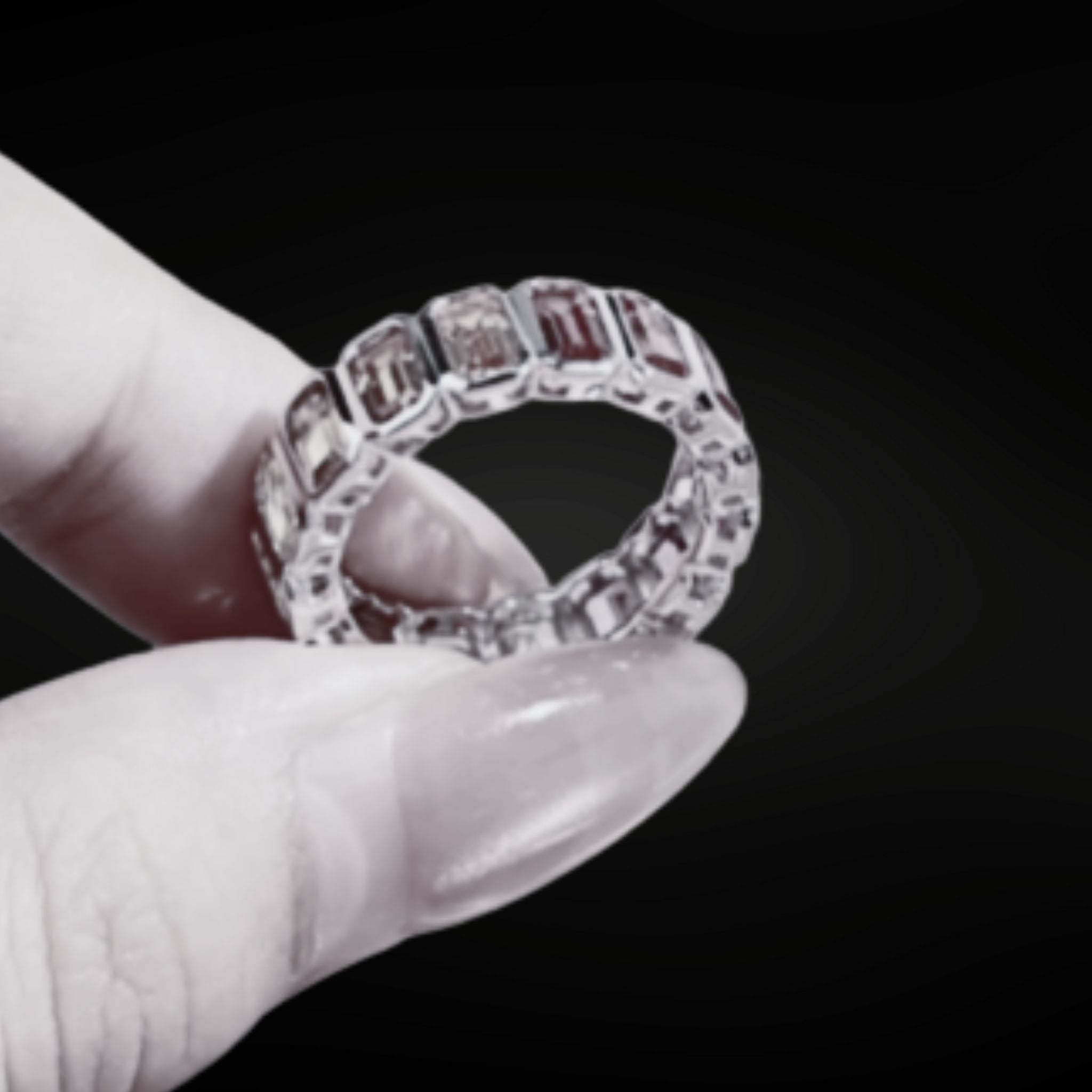 ÉCLATINE Micro Pavé Pink Ruby Eternity Band