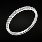 ÉCLATINE Half Pavé Moissanite Wedding Band (925 Silver)